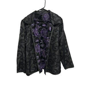 Reversible Black & Purple Floral Jacket Womens